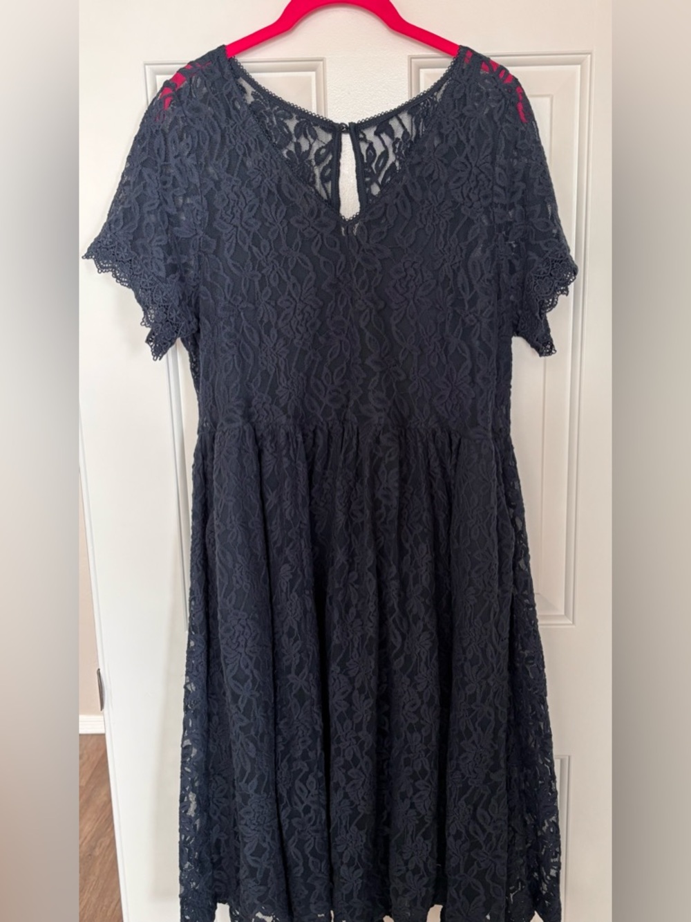 torrid Blue Lace Midi Dress with Keyhole Back Attached Slip NWT